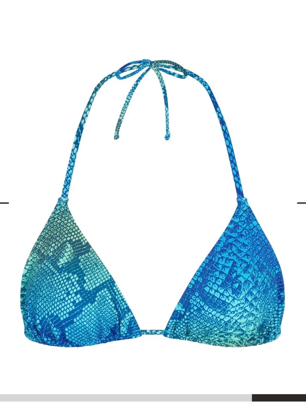 Aqua Ombre Snake Triangle Bikini Top
